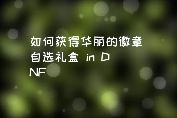 如何获得华丽的徽章自选礼盒 in DNF